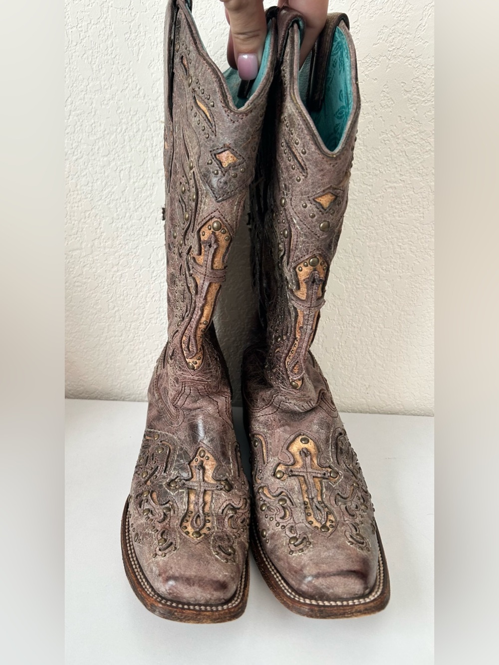 Corral Vintage C2849 Handmade Leather Square Toe Boots 7.5M